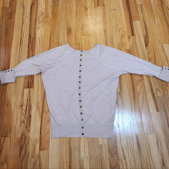 Light pink multi button 100% cotton cardigan sweater size small/medium - Picture 2 of 6